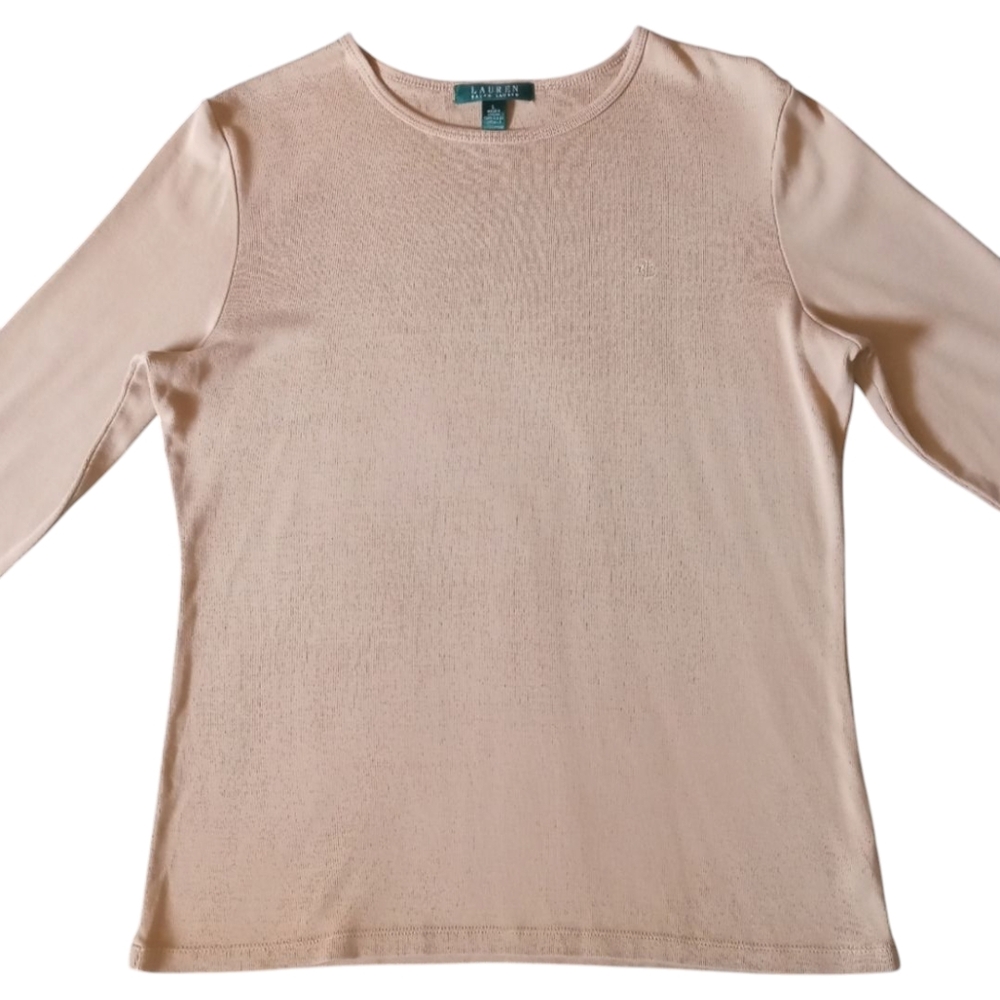 Ralph Lauren Women's Tan Long Sleeve Top - Picture 3 of 9